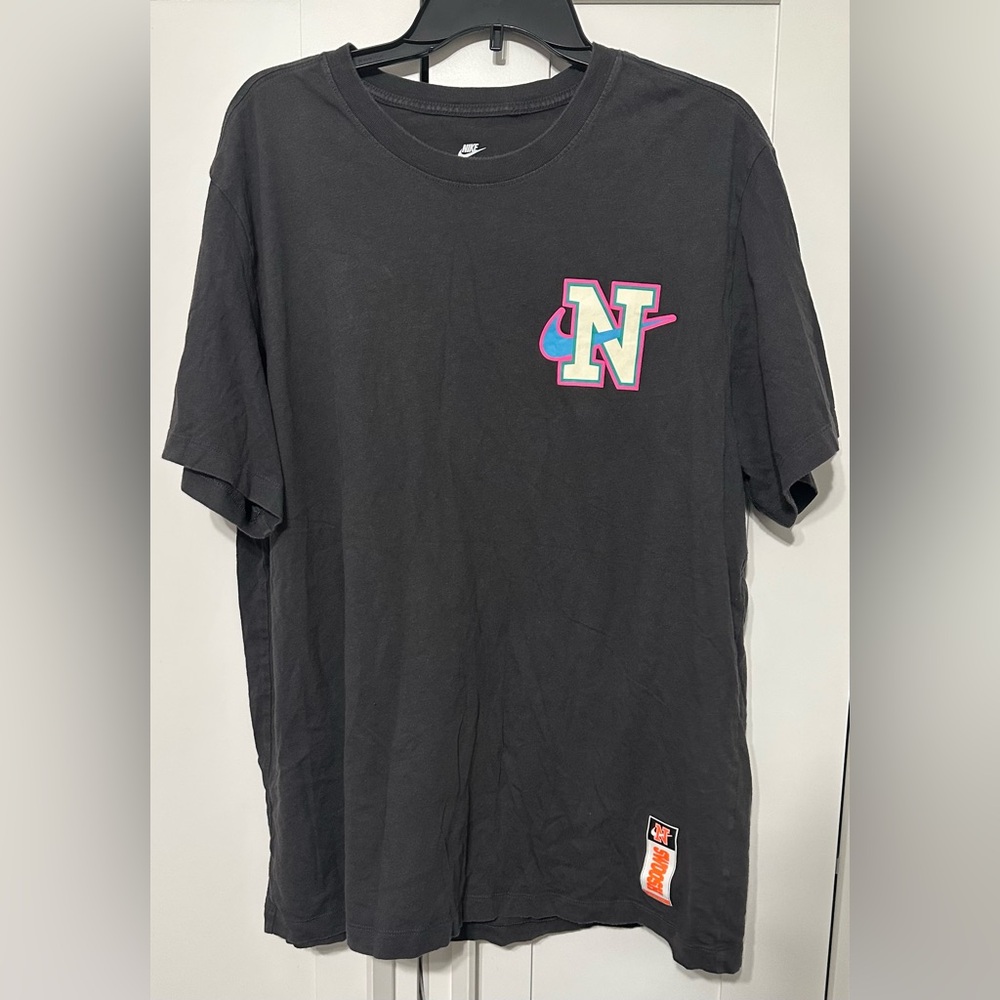 Nike Men's Black Tee with Colorful Logo